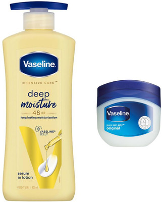 Vaseline Intensive Care Deep Moisture Lotion 400ml|Pure skin Jelly Original 25Gm(425 ml)