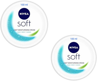 NIVEA Soft Light Moisturising Cream 100 ML (Pack Of 2)(200 ml)