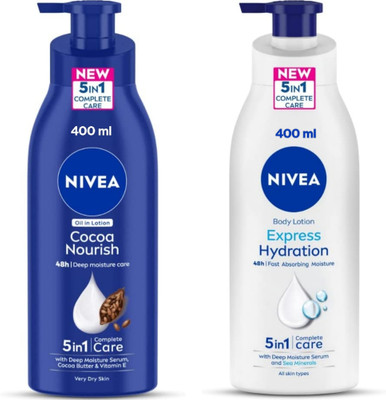 NIVEA Lotion 400ML - Cocoa Nourish & Express Hydration (Pack of 2)(800 ml)