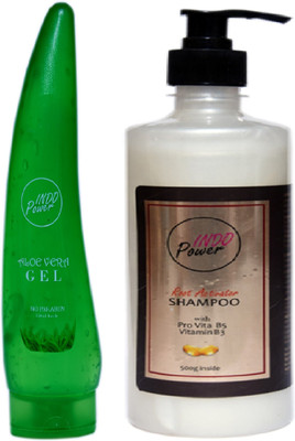 INDOPOWER ZhH 287-ALOE VERA GEL 150ml. + ROOT ACTIVATOR SHAMPOO 500g.(2 Items in the set)