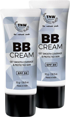 TNW - The Natural Wash Set of 2 BB Cream With SPF 30 | UV Rays | Lightweight | Medium Coverage(60 ml)