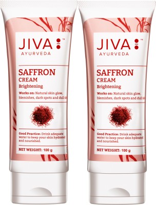 JIVA Saffron Cream - Fairness & Anti-Blemish Formula - 100 g - Pack of 2(200 g)