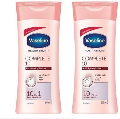 Vaseline BRIGHT COMPLETE 10 IN 1 JELLY AHA ANTI AGEING BODY LOTION 200 ML PACK OF 2(400 ml)