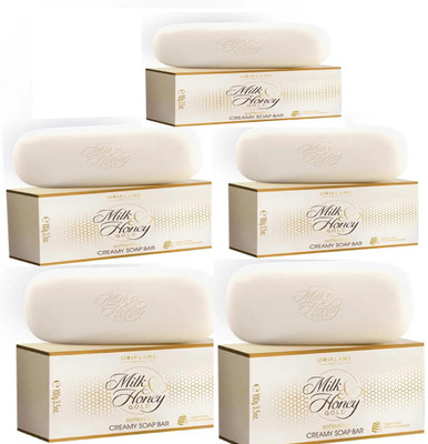 Oriflame Sweden MILK & HONEY GOLD SOFTENING CREAMY BAR PACK OF 5(500 ml)