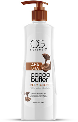 OG BEAUTY SCIENCE+ AHA BHA Body Lotion | Hydrating & Non-Greasy | Shea & Cocoa Butter(350 ml)