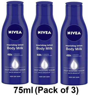 NIVEA Body Milk Nourishing Lotion (75ml X 3)(225 ml)