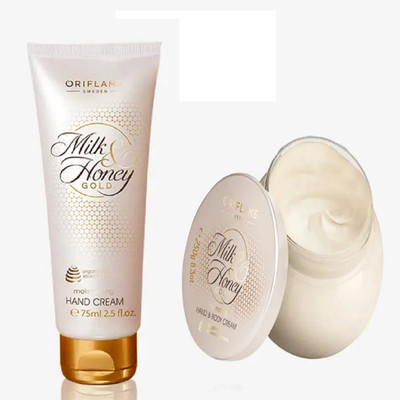 Oriflame Sweden milk & honey gold nourishing body cream & hand cream(325 ml)