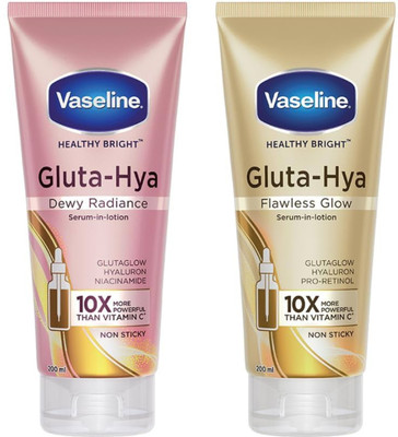 Vaseline Gluta-Hya Dewy Radiance & Overnight Radiance Combo(600 ml)