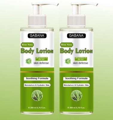 GABANA Aloe Vera Deep Nourishing & Brightening Body Lotion (200ml) Pack of 2(400 ml)