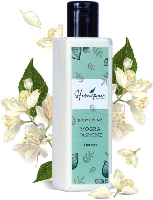 Homepour Mogra Jasmine Body Cream - Sensuous, 200ml - Handmade Body Cream(200 ml)