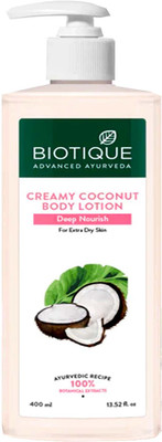 BIOTIQUE Creamy Coconut Deep Nourish Body Lotion Smooth Moisture Skin Pack of - 400ml x 1(400 ml)