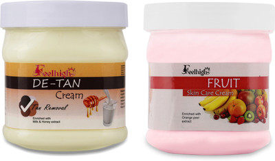 feelhigh De-tan tan removal Cream & Mix fruit enriched with Strawberry Cream(500 ml)
