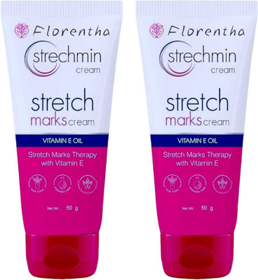 FLORENTHA STRECHMIN STRETCH MARK CREAM FOR NATURAL CLEAR SKIN PACK OF 50g x 2(100 g)