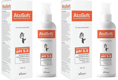 Brinton Atosoft Extra Moisturizing Sensitive and Delicate Skin (100 ml) x Pack of 2(200 ml)