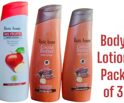 Rastic Assure Nourishing Mix Fruit and Coco Butter Body Lotion Pack of 3(300 ml)