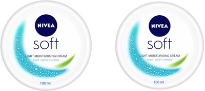 NIVEA Soft Light Moisturising Cream 100ML (Pack Of 2)(200 ml)