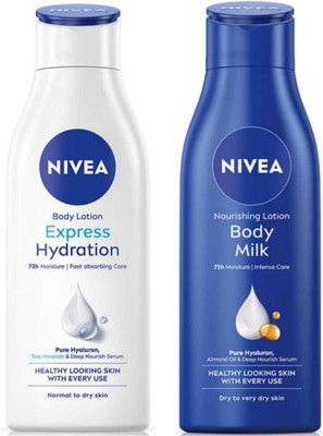 NIVEA Lotion 200ml - Express Hydration & Body Milk (Pack of 2)(400 ml)