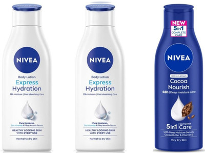 NIVEA 2 Express Hydration & 1 Cocoa Nourish 75mlLotion(225 ml)