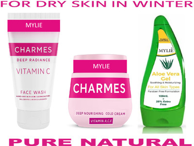 Mylie Charmes Deep Nourishing Cold Cream, With VITAMIN C Facewash & Aloevera Gel(275 ml)
