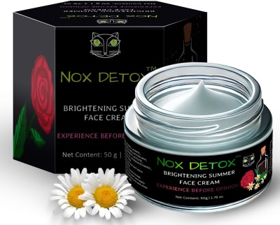 NOX DETOX Brightening Face Cream for Summer|Rose Chamomile|Vegan|Gender Neutral|Night Care(50 g)