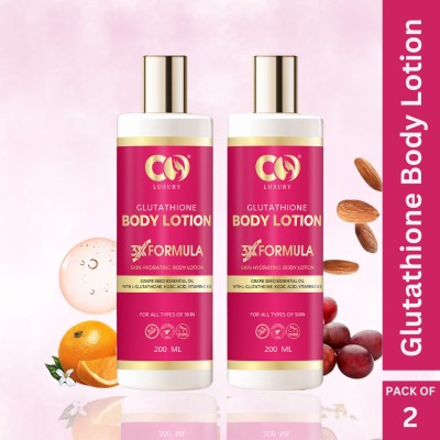 CO Luxury Glutathione Body Lotion with Kojic Acid | Skin Whitening & Brightening(400 ml)