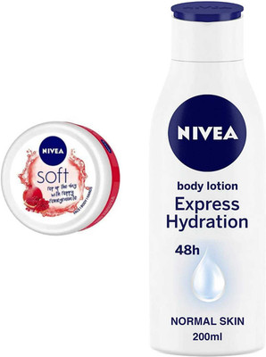 NIVEA Express Hydration 200ml lotion and Pomegranate 50ml cream 2pc set(250 ml)