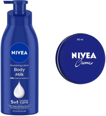 NIVEA Body Milk Nourishing Body Lotion - 400ml & Cream - 60ml(460 ml)