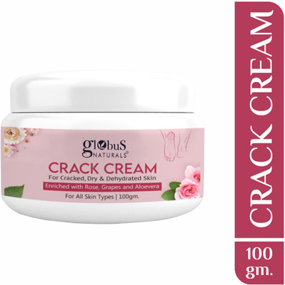 Globus Naturals Crack Cream For Dry Cracked Heels & Feet | Enriched With Aloevera |Grapes | Rose|Almonds |Lavender(100 g)