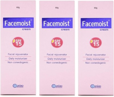 FACEMOIST Cream Facial Rejuvenator with SPF-15( For Dry Skin) 60g ( PACK OF 3)(180 g)