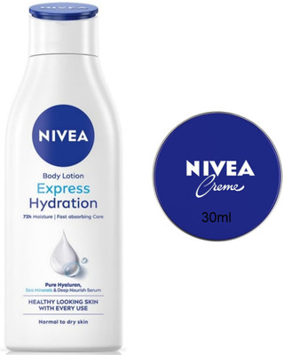 NIVEA Express Hydration 200ml Blue creme 30ml Set of 2(230 ml)