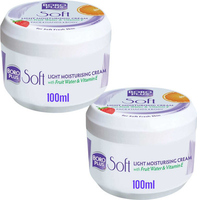 BOROPLUS BORO PLUS SOFT LIGHT MOISTURIZING CREAM FOR SMOOTHING & NOURISH SKIN - 100ml x 2(200 ml)