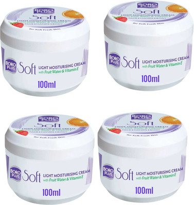 BOROPLUS BORO PLUS SOFT LIGHT MOISTURIZING CREAM FOR SMOOTHING & NOURISH SKIN - 100ml x 4(400 ml)