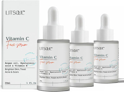 LITSOUL Vitamin c face serum- Reduce Dark Spots & Brightening Face (Pack of 3)(90 ml)