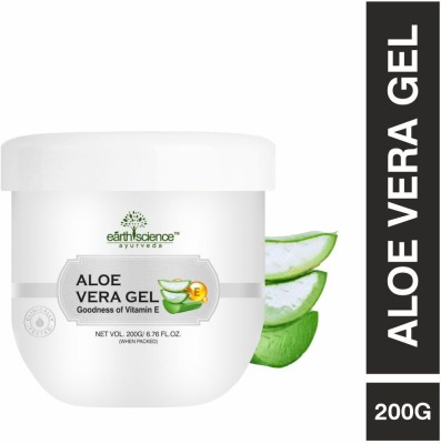 Earth Science Ayurveda Aloe Vera Gel with Vitamin E Use for Face, Body and Hair(200 g)