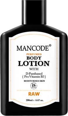 MANCODE Raw Perfumed Body Lotion with D Panthanol Pro Vitamin B5 for 24 hr 200ml(200 ml)