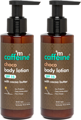 mCaffeine Choco Body Lotion SPF 15 with Cocoa Butter for Deep Moisturization & Smooth Skin(300 ml)