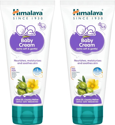 HIMALAYA Gentle Soft Baby Cream, Face Moisturizer & Day Cream 100ml Pack of 2(200 ml)