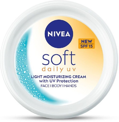 Nivea Men Women Soft Daily Moisturizing Cream with UV Protection and SPF-15 (PACK OF 1)(100 ml)