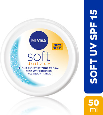 NIVEA Soft Daily UV Light Moisturising Cream with SPF-15, 50ml(50 ml)