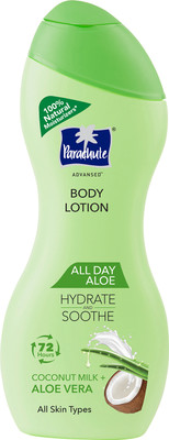 Parachute All Day Aloe Body Lotion for Women & Men, 100% Natural, 72h Moisturisation(250 ml)