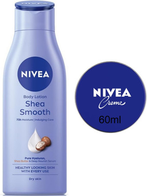 NIVEA Cream 60ml & Shea Smooth Lotion 200ml (Pack of 2)(230 ml)