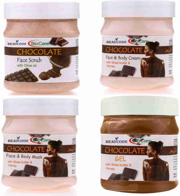 BEAUCODE BioCare Chocolate Facial Kit 250gm Each For Women & Men For All Skin Types(4 x 250 ml)