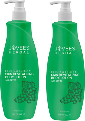 JOVEES Herbal Honey and Grapes Hand and Body Lotion (Pack of 2)(1000 ml)
