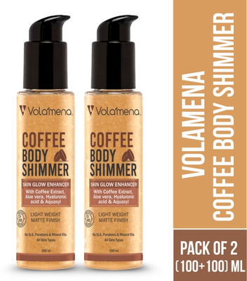 Volamena Coffee Body Shimmer Hydration & Glow | Non-Greasy for Long-lasting 2 Pcs(200 ml)