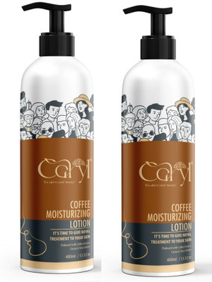 CARYL Coffee Moisturizing Lotion - For Day & Night Moisturization - Pack Of 2(800 ml)