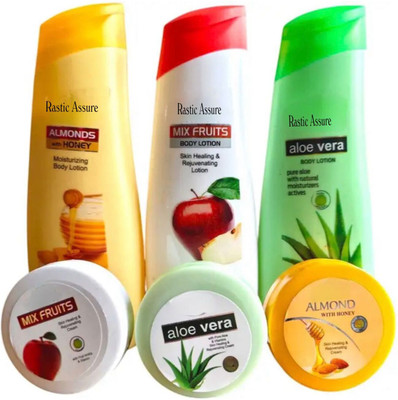 Rastic Assure Nourishing Body Lotion and Cream Pack of 6(345 ml)