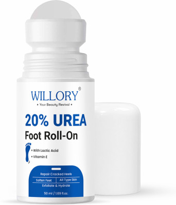 WILLORY 20% Urea Foot Roll-On | For Dry & Cracked Heels with Lactic & Vitamin E(50 ml)