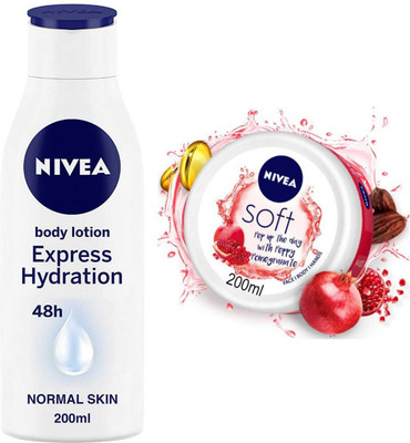 NIVEA Express Hydration 200ml and Pomegranate cream set of 2pc(400 ml)