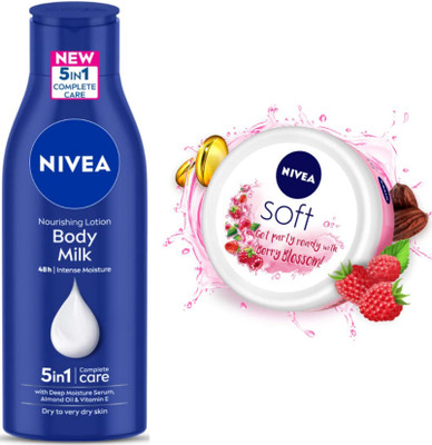 NIVEA Bodymilk 200ml & Berry 200ml Combo(400 ml)