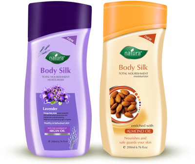 Natura BODY SILK BODY LOTION LAVENDER & ALMOND NOURISHMENT BODY LOTION COMBO PACK(400 ml)
